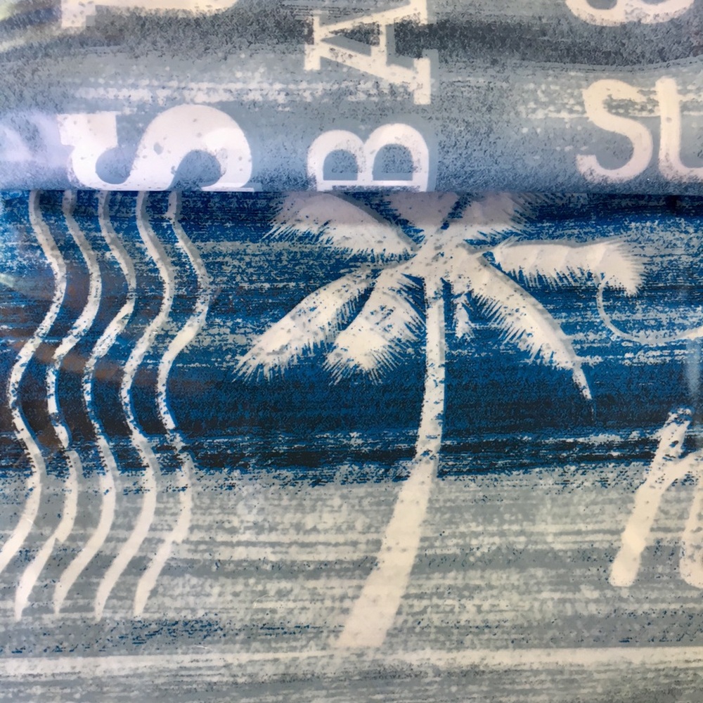 Ocean Rules Peva Shower Curtain Ombré Blue Beach - Picture 4 of 16